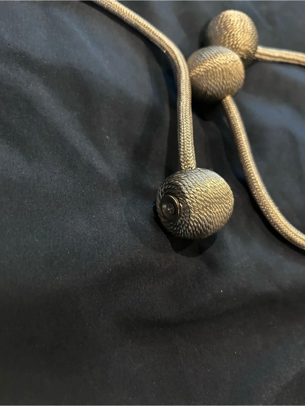 Silver Curtain Tiebacks with Decorative Knots